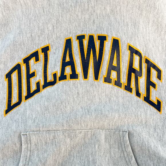 90s Delaware Champion Reverse Weave hoodie sweatshirt 1990s vintage - Picture 2 of 7